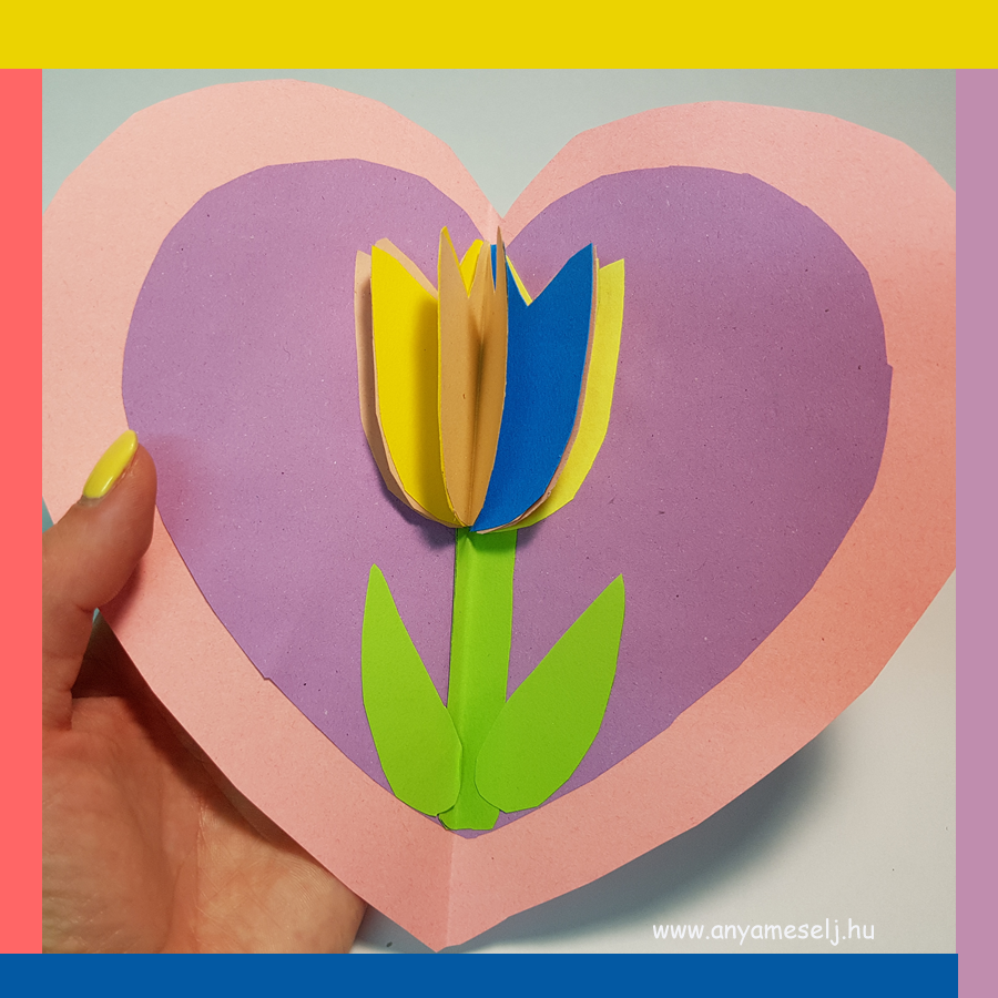 Anyák napi szívbe zárt tulipán